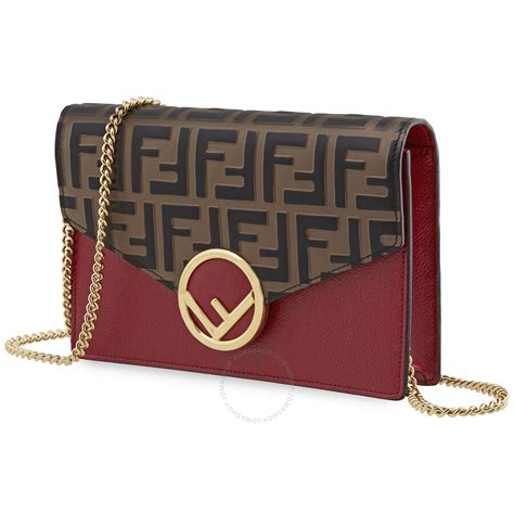 Fendi Ladies FF Monogram Chain Wallet 8BS006